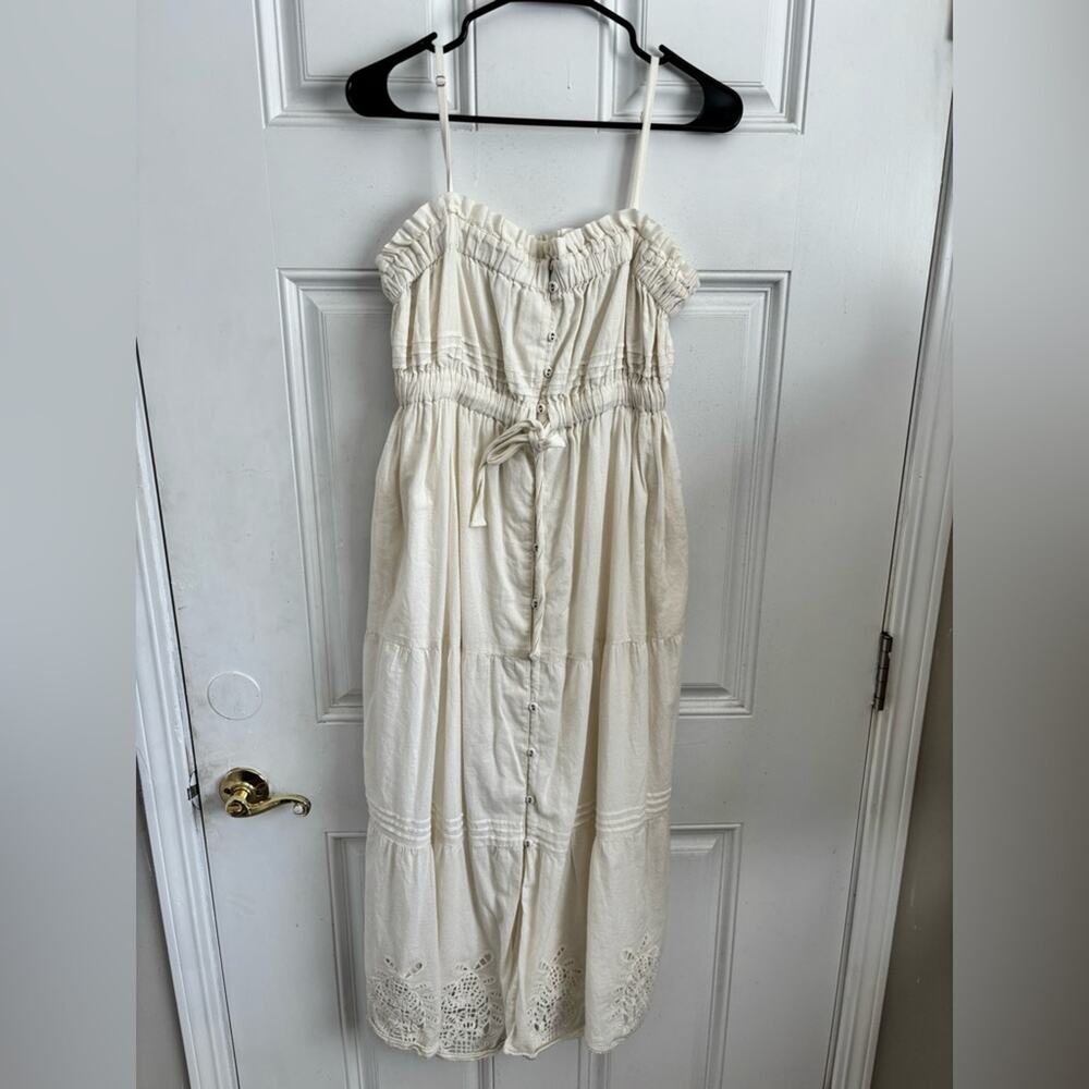 Cleobella White Smocked Midi Dress with Eyelet Detail - Picture 2 of 8